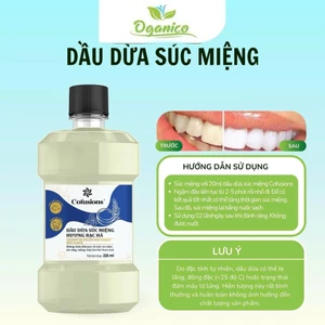 Nước súc miệng dầu dừa Vietcoco ngừa sâu răng, hôi miệng, lở miệng nhiệt miêng hương thảo dược bạc hà OGANICO