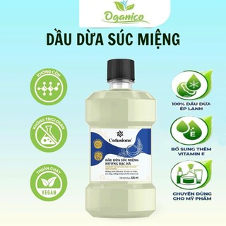 Nước súc miệng dầu dừa Vietcoco ngừa sâu răng, hôi miệng, lở miệng nhiệt miêng hương thảo dược bạc hà OGANICO