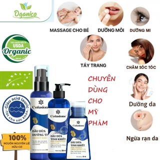 Dầu dừa tinh khiết Vietcoco nguyên chất ép lạnh Vitamin E mỹ phẩm vòi nhấn - Organic Coconut Oil Vitamin E 250ml