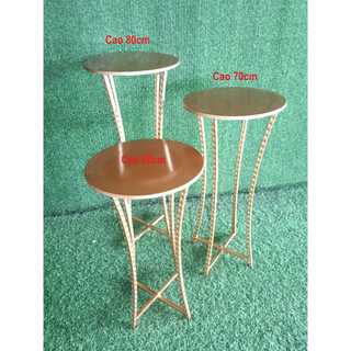 Bộ 3 kệ gấp gọn mặt tròn đường kính 32,5cm, cao 60/70/80cm