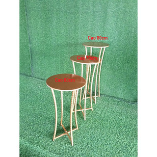 Bộ 3 kệ gấp gọn mặt tròn đường kính 32,5cm, cao 60/70/80cm