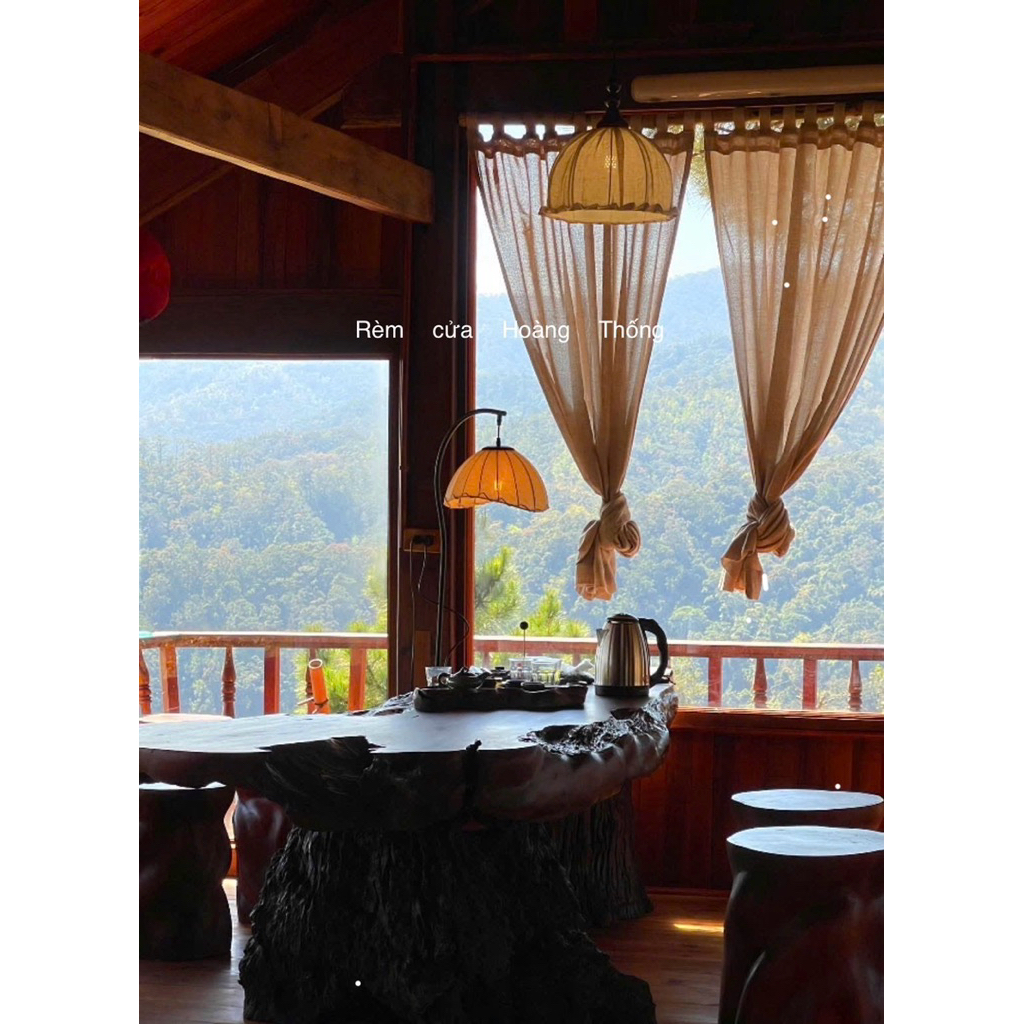 Rèm Dây Luồn, (Không Kèm Thanh Treo) Vải Voan Đũi Linen, Màu Be, Thích Hợp Trang Trí Nhà Cửa, Homestay xinh xắn.