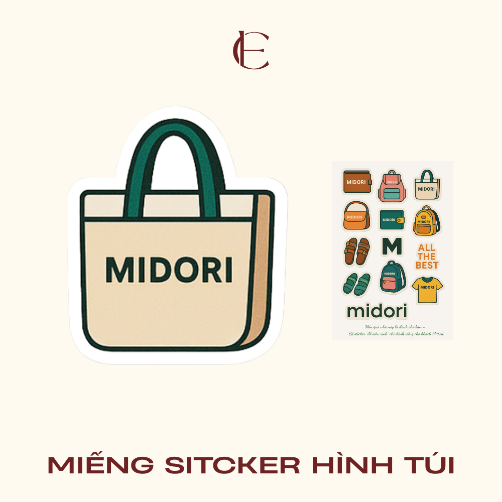 Sticker Logo M MIDORI Trang Trí Túi Xách Balo Ví Áo