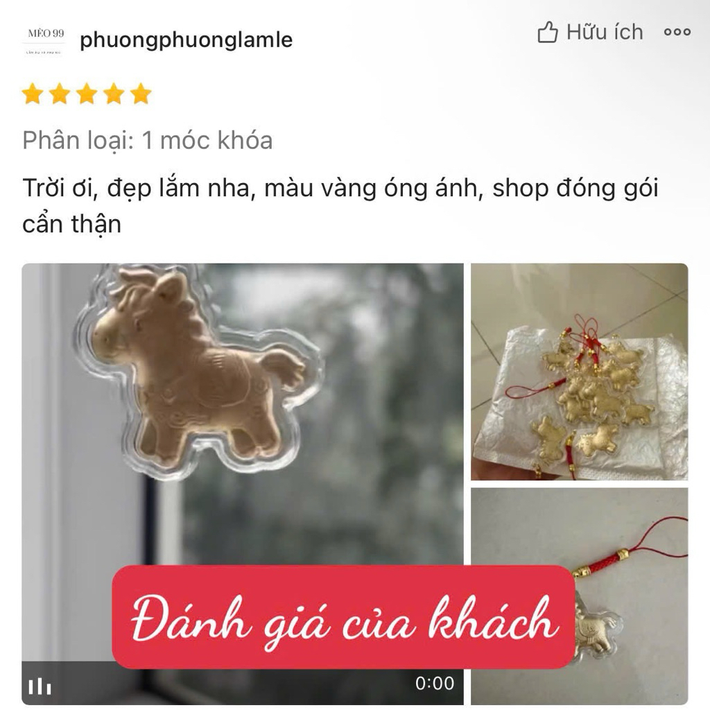 Móc Khóa Ngựa Vàng Thần Tài 2026 – Charm Ngựa Phong Thủy Chiêu Tài Lộc, Phụ Kiện Treo Balo Túi Xách, Quà Tặng M