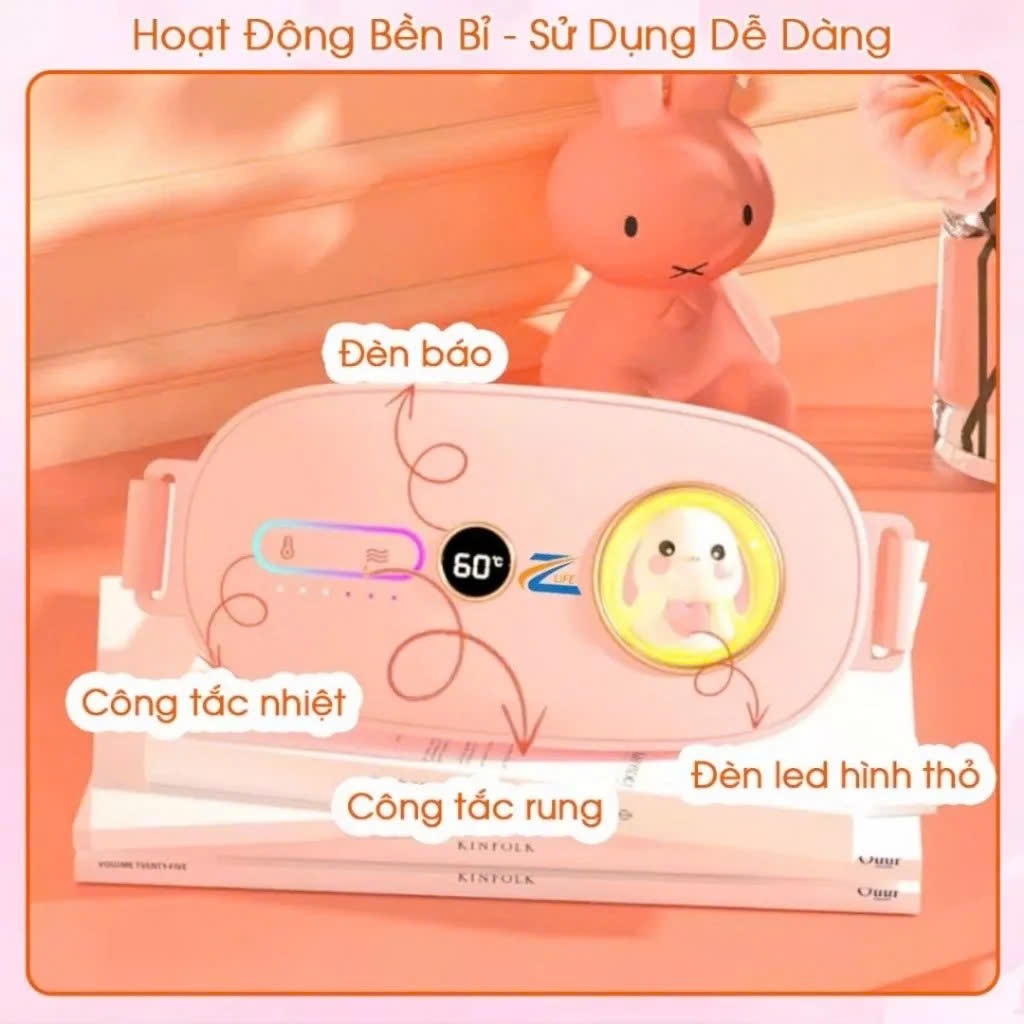 20/10 Quà Tặng Bạn Gái 8/3, Đai Chườm Ấm Rung Mát Xa Giảm Đau Bụng Kinh Nguyệt, Máy Giảm Đau Tử Cung