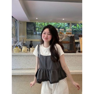set áo babydoll dây kèm áo bánh bèo nữ