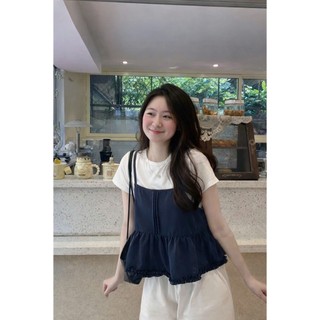 set áo babydoll dây kèm áo bánh bèo nữ