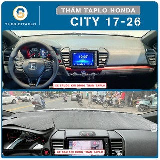 [Honda CITY 2017-2026] Thảm taplo oto da Nano Blockers UV, 3D Flare, Nhung lông tuyết viền Ziczac chống cong vênh