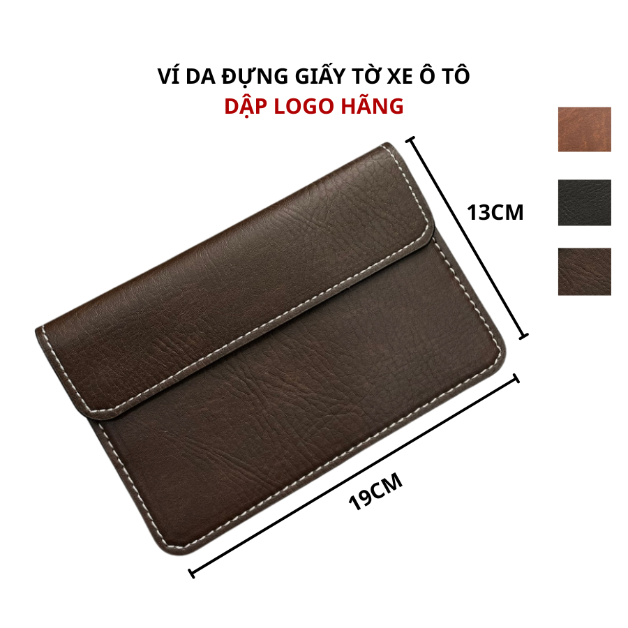Ví Da Đựng Giấy Tờ Đăng Kiểm Xe Ô Tô - Đựng Bảo Hiểm, Bằng Lái, Thẻ ATM Và Giấy Tờ Khác (Hỗ Trợ Dập Logo Hãng) VDK-PUTH