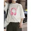 Áo Thun Tay Lỡ Nữ Tính Basic Dễ Thương Phối Hình In Tai Nghe Đáng Yêu Chất Cotton Mềm Mịn Cực Co Dãn