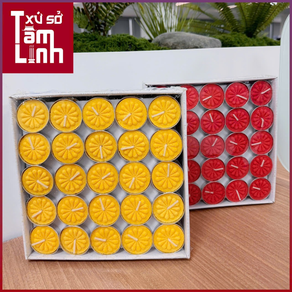 Nến Viên Tealight Hoa Mai Mini Không Khói, Không Mùi, An Toàn Đốt Xông Tinh Dầu, Trang Trí Lễ Tiệc, Yoga, Nơi Thờ Tự