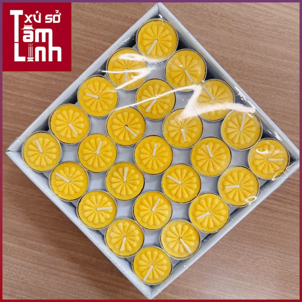 Nến Viên Tealight Hoa Mai Mini Không Khói, Không Mùi, An Toàn Đốt Xông Tinh Dầu, Trang Trí Lễ Tiệc, Yoga, Nơi Thờ Tự