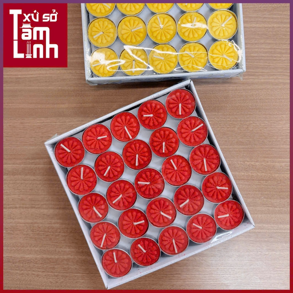 Nến Viên Tealight Hoa Mai Mini Không Khói, Không Mùi, An Toàn Đốt Xông Tinh Dầu, Trang Trí Lễ Tiệc, Yoga, Nơi Thờ Tự