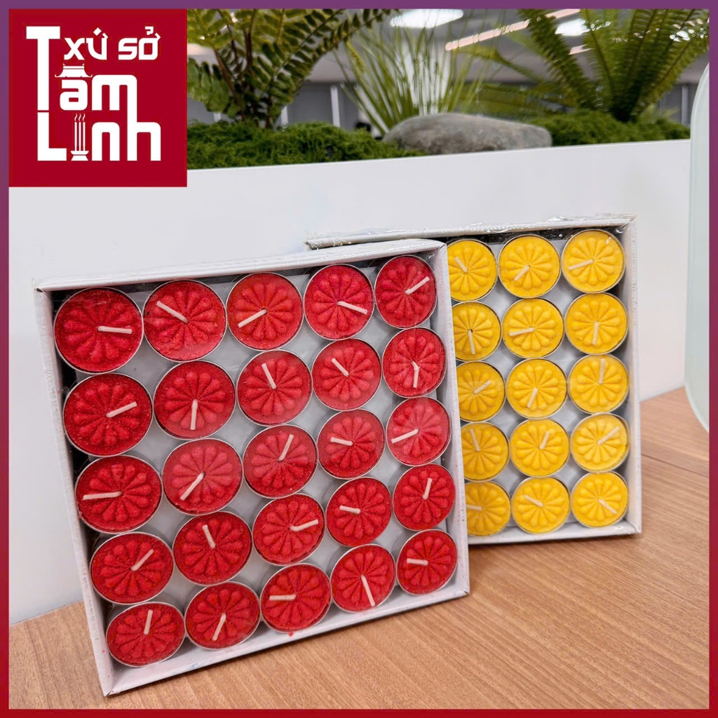 Nến Viên Tealight Hoa Mai Mini Không Khói, Không Mùi, An Toàn Đốt Xông Tinh Dầu, Trang Trí Lễ Tiệc, Yoga, Nơi Thờ Tự