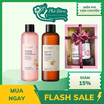 Nước Tẩy Trang Sen Hậu Giang 500ml & Nước Tẩy Trang Bí Đao Cocoon 500ml