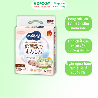 Tã Moony Natural Trắng Nhật Bản Bông Organic Siêu Mềm Mại Thấm Hút Vượt Trội An Toàn Cho Bé