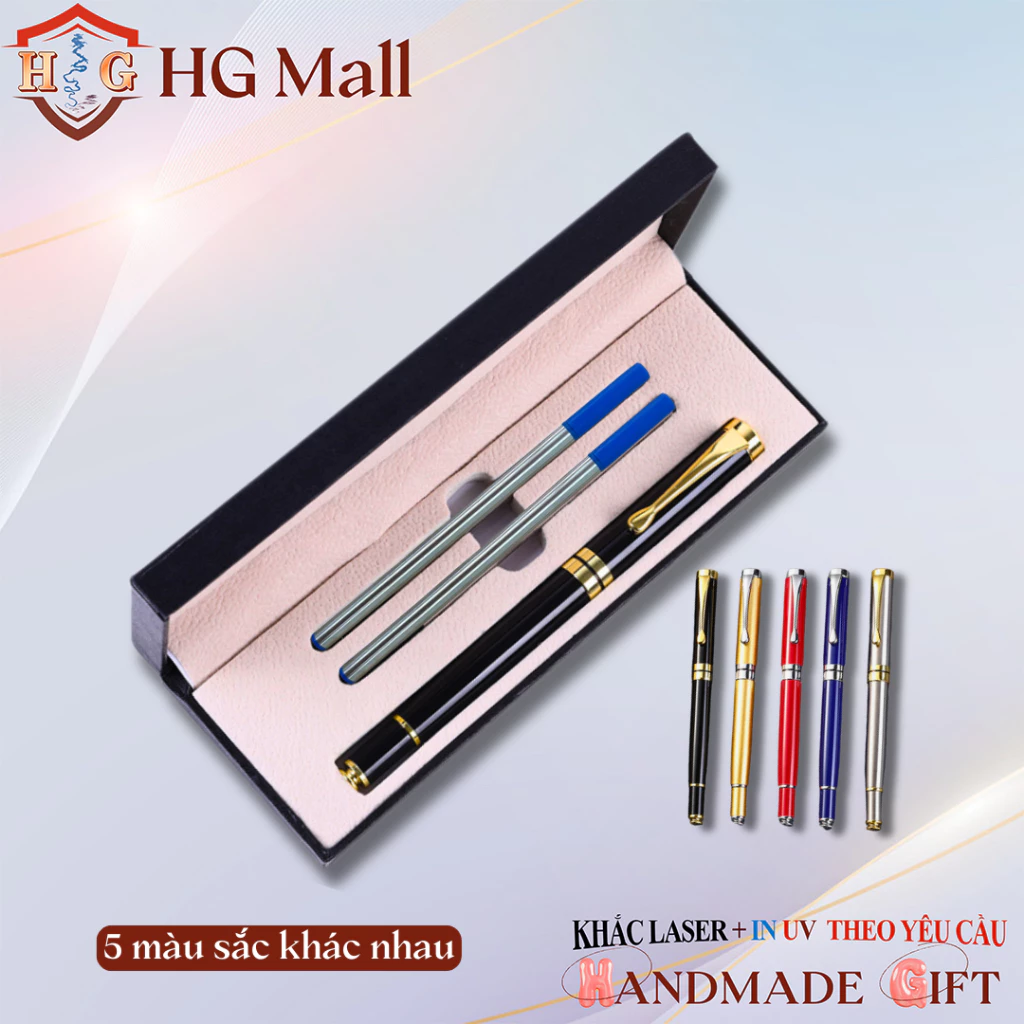 Set Bút Ký Hợp Kim Kèm Hai Ruột Thay+Hộp Khắc Tên Theo Yêu Cầu. Quà Tặng Doanh Nghiệp, Tốt Nghiệp, T