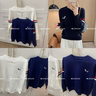 Áo len nữ cổ tròn sweater thêu cún dày dặn mềm mịn