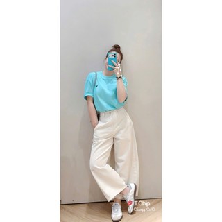Áo Thun Nữ Màu Xanh Ngắn Tay Form Rộng Trùm Mông QCCC Cao Cấp