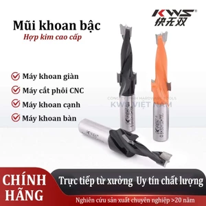 Mũi Khoan Bậc Hợp Kim KWS CNC Cao Cấp – Khoan Gỗ MDF Plywood Tấm Công Nghiệp Đa Năng, Chính Xác Cao