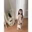 Set đồ bé gái áo thun in hình cún dễ thương phối quần short chất cotton mềm mát Moonie Kido - B11/ bộ chó nâu