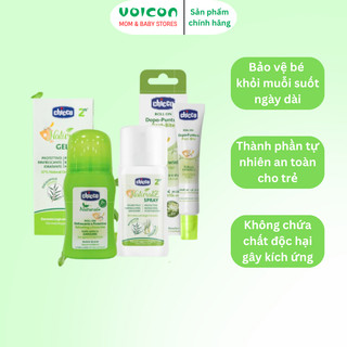 Bộ Sản Phẩm Chăm Sóc Da Bé Chicco Lăn Bôi Muỗi Và Xịt Xua Muỗi Chiết Xuất Tự Nhiên An Toàn Cho Trẻ