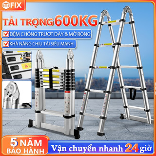 Thang Rút Nhôm Inox Chữ A Chữ I Nhập Khẩu Thang Rút Đôi Đơn Chất Liệu Nhôm Inox Cao 1.9M/2.7M/3.9M/5.1M/6M Bảo hành 2năm