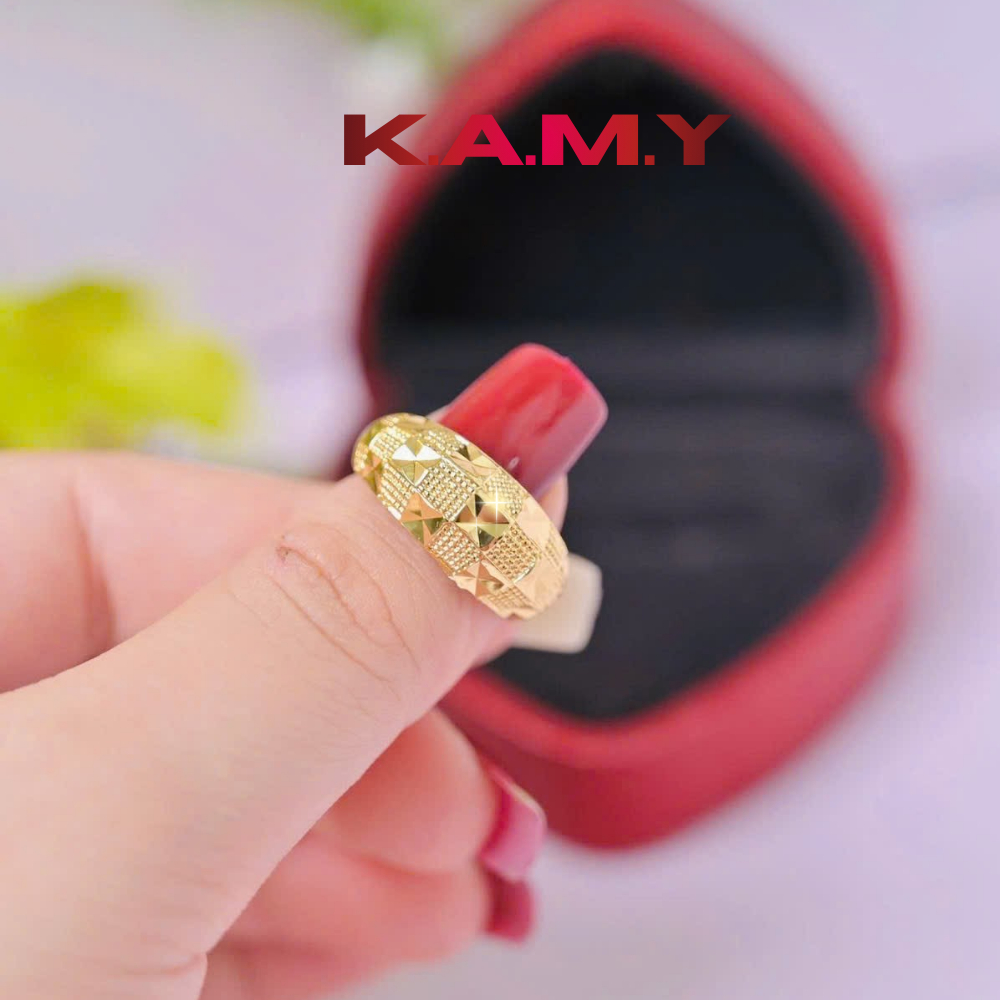Nhẫn Mo Chạm Hoa Cao Cấp – Nhẫn Nữ Mạ Vàng Sang Trọng, Bền Màu, Đeo Hàng Ngày