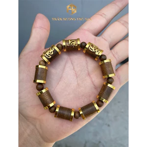 Vòng Tay Trầm Hương Bọc Vàng Cao Cấp Đeo Phong Thuỷ Thời Trang