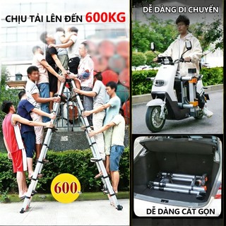 Thang Rút Nhôm Inox Chữ A Chữ I Nhập Khẩu Thang Rút Đôi Đơn Chất Liệu Nhôm Inox Cao 1.9M/2.7M/3.9M/5.1M/6M Bảo hành 2năm