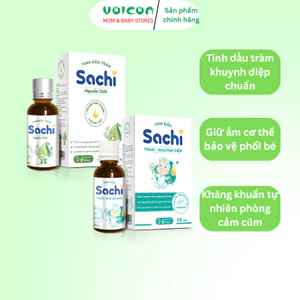 Tinh Dầu Tràm Sachi Và Tràm Khuynh Diệp Cho Bé Chai 30ml Giảm Ho Sổ Mũi Kháng Khuẩn Giữ Ấm Hiệu Quả