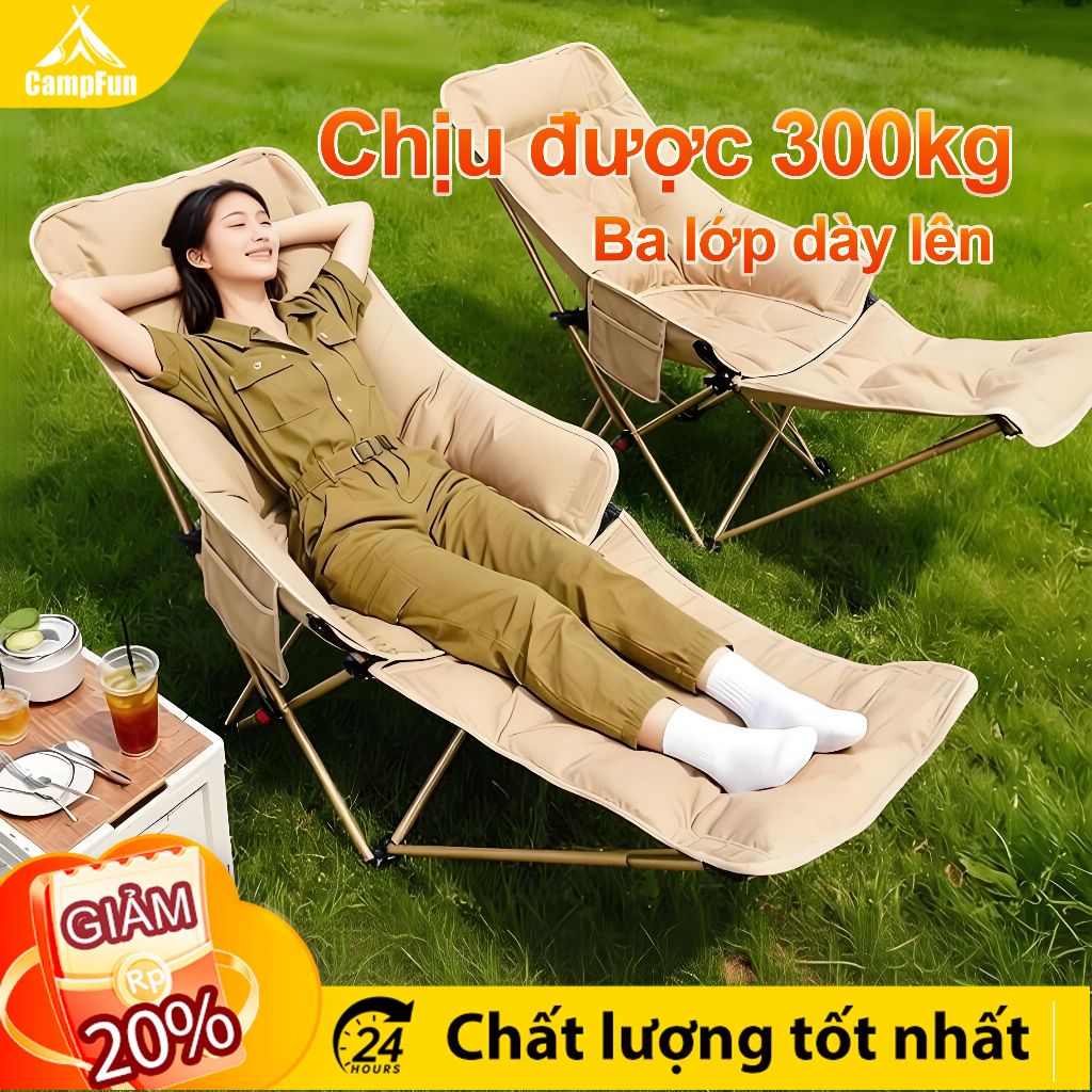 Ghế nằm gấp gọn đa năng,siêu nhẹ,chịu tải cao,bền bỉ cho cắm trại ngoài trời