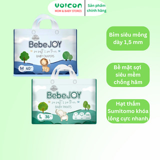 [Combo 2 gói/4 gói] Tã Bỉm Bebejoy Premium Siêu Mỏng Thấm Hút Vượt Trội Chống Hăm Cho Bé Da Nhạy Cảm