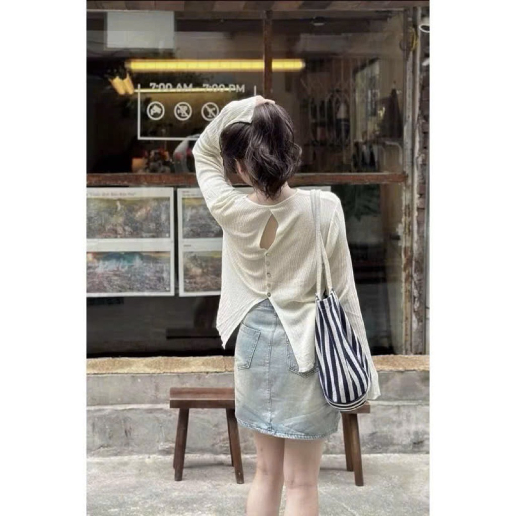 Áo Len giấy Nữ Hàng Cúc sau Form Vừa Dễ Mix Đồ Len Mềm Mịn  M9001 ❤️oder1-2t