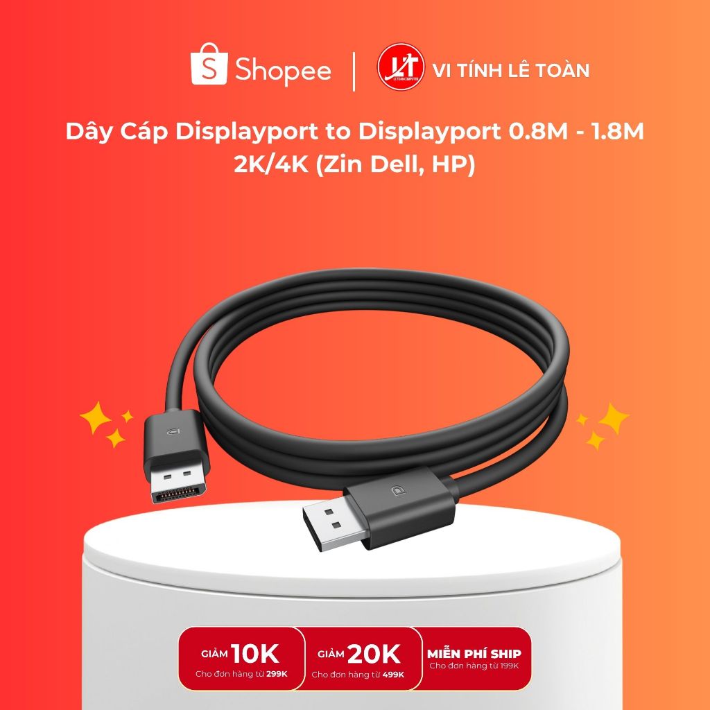 Dây Cáp Displayport to Displayport 0.8M - 1.8M 2K/4K (Zin Dell, HP ...