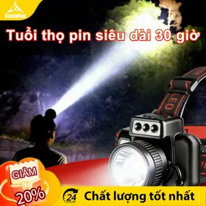 Đèn đội đầu LED siêu sáng - USB sạc chống nước, pin dung lượng cao cho câu cá cắm trại