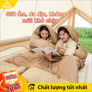 Túi ngủ du lịch, văn phòng, cắm trại chất liệu cotton mềm mại chịu nhiệt từ 5-24 độ kèm túi