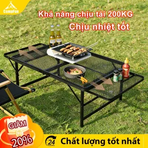 Bàn cắm trại, bàn lưới cắm trại gấp, có thể điều chỉnh chiều cao, bàn cắm trại di động, nhẹ và dễ mang theo