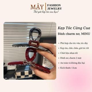 Kẹp Tóc, Kẹp Càng Cua Cao Cấp Đính Nơ Và Min 13cm • Mây Fashion Jewelry - 924.02