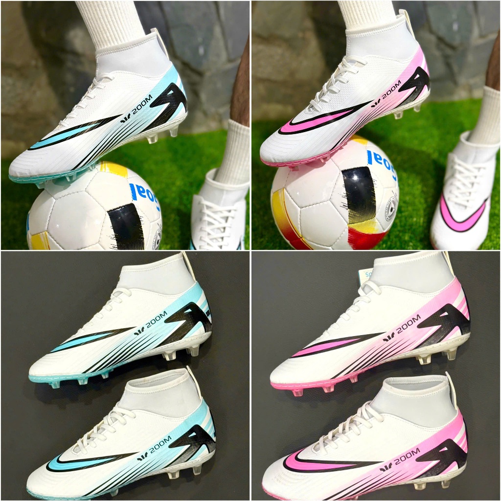 Giày đá bóng cổ cao TheGoal FG1, khâu FULL đế đinh FG sân cỏ tự nhiên, TẶNG TÚI RÚT + TẤT