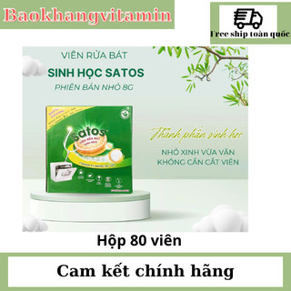 ( Tiết kiệm ) Viên rửa chén bát sinh học Satos hộp 80 viên cho máy rửa bát an toàn cho sức khoẻ