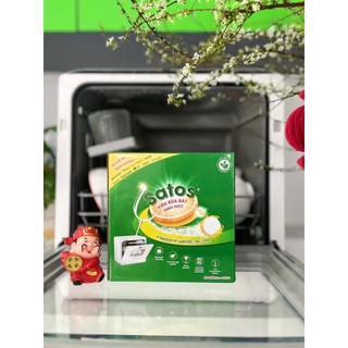 ( Tiết kiệm ) Viên rửa chén bát sinh học Satos hộp 80 viên cho máy rửa bát an toàn cho sức khoẻ
