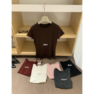 𝐏𝐡𝐢𝐞𝐧 𝐖𝐆𝐖𝐄 | (Sẵn) W8886 Áo Thun Mịn Cộc Tay Ôm Body Trơn
