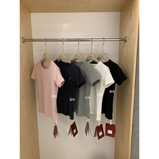 𝐏𝐡𝐢𝐞𝐧 𝐖𝐆𝐖𝐄 | (Sẵn) W8867 Áo Thun Cotton Cộc Tay Cổ Tròn Ôm Body Hình Thêu