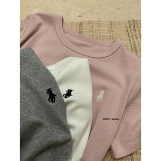 𝐏𝐡𝐢𝐞𝐧 𝐖𝐆𝐖𝐄 | (Sẵn) W8867 Áo Thun Cotton Cộc Tay Cổ Tròn Ôm Body Hình Thêu