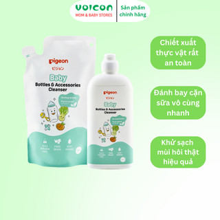 Nước Rửa Bình Sữa Pigeon Gốc Thực Vật An Toàn Cho Bé Làm Sạch Hiệu Quả Túi 450ml Hoặc Chai 500ml