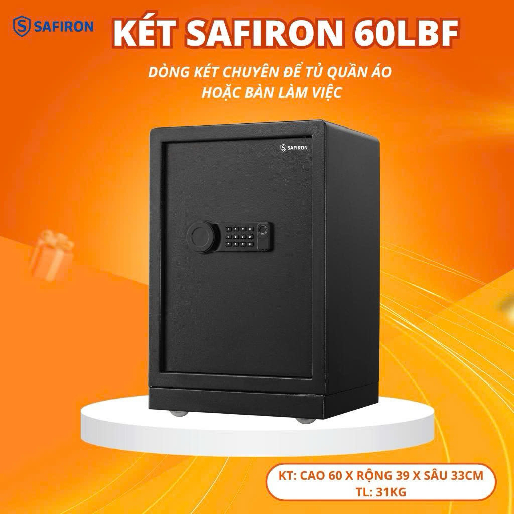 Két Sắt Nhập Khẩu Safiron 60LBF Vân Tay Điện Tử Cảnh Báo Qua Điện Thoại 25KG