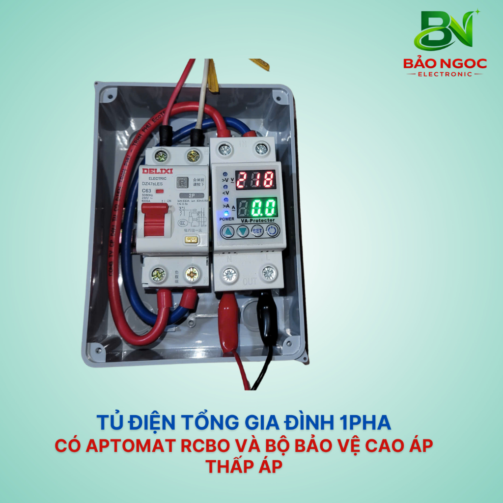 [TỦ TỔNG 1PHA] TỦ ĐIỆN TỔNG GIA ĐÌNH 1PHA CÓ APTOMAT CHỨC NĂNG CHỐNG GIẬT VÀ CHỐNG CAO ÁP THẤP ÁP CHO ĐIỆN GIA ĐÌNH 220V