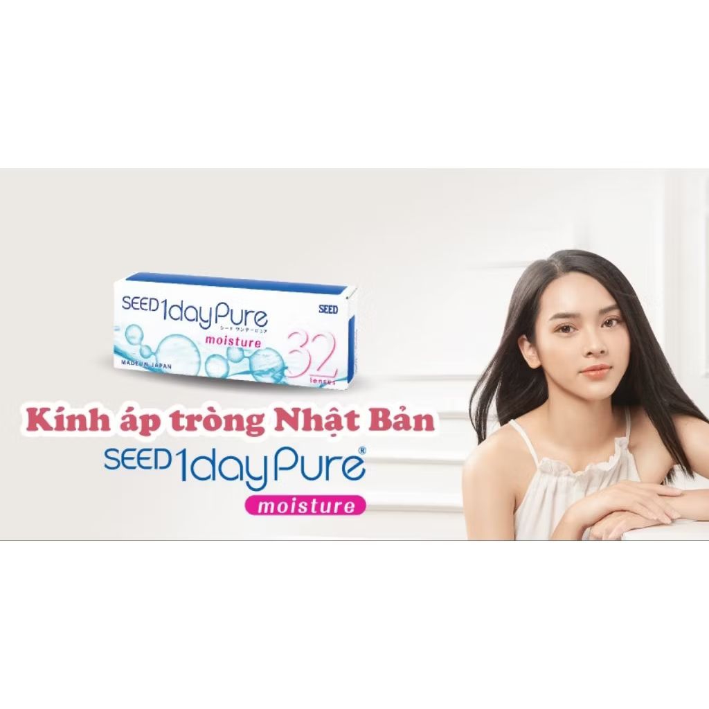 SEED 1dayPure moisture – KÍNH ÁP TRÒNG DÙNG 1 LẦN DÀNH CHO MẮT CẬN THỊ HOẶC VIỄN THỊ, chiếc