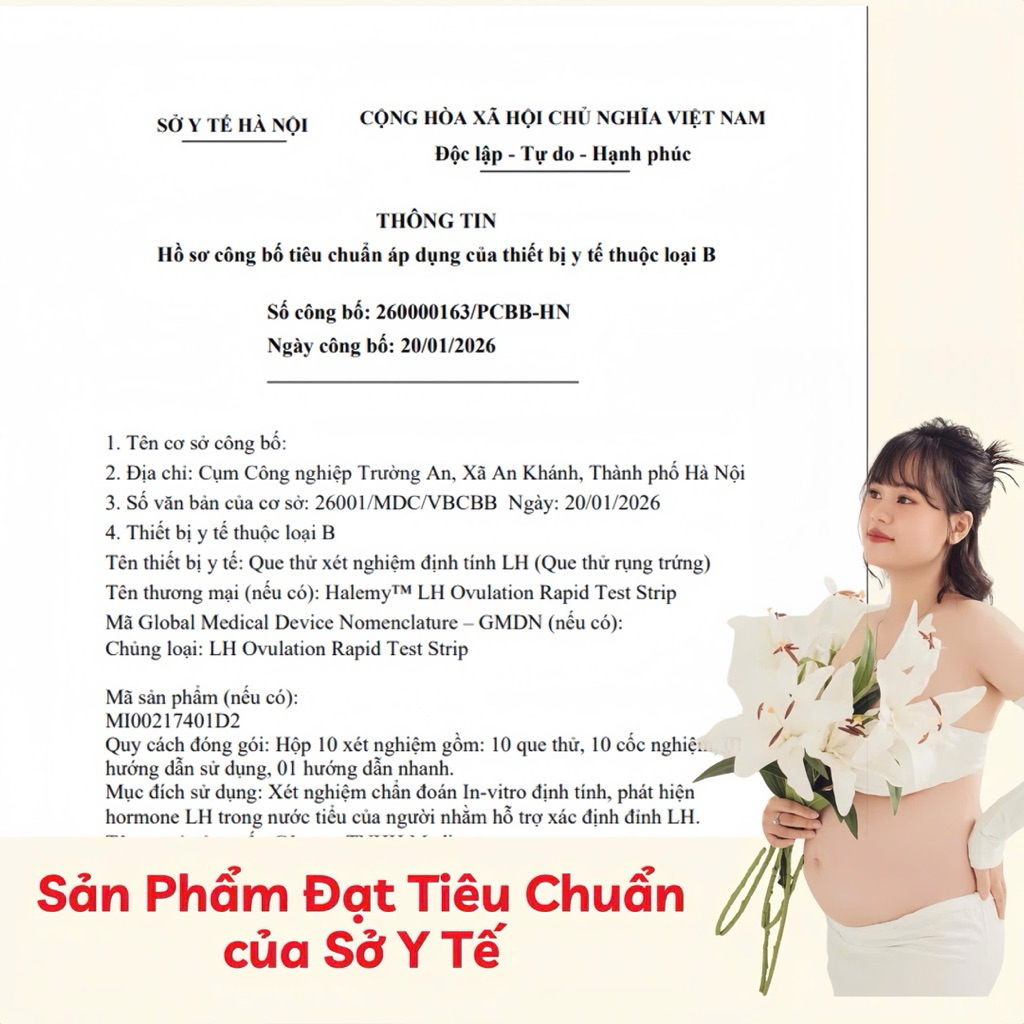 Combo 10 Que Thử Rụng Trứng HALEMY Bản To Đậm ( Tặng bảng canh trứng)(LUÔN CHE TÊN ) Hà Lệ Mỹ